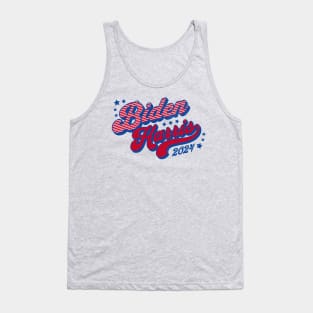 Biden Harris 2024 Groovy Retro Election 2024 Red White Blue Tank Top